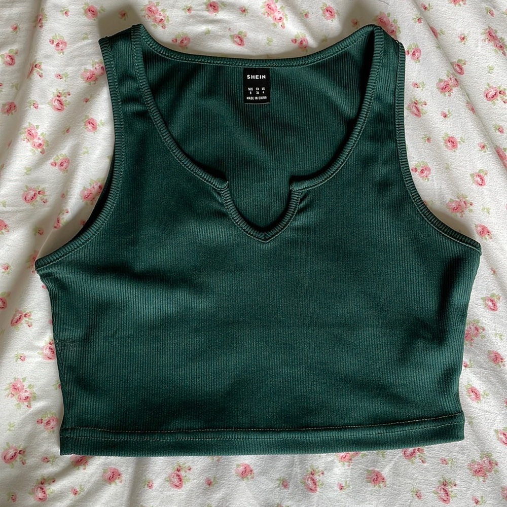 Dark Green Crop Top - Size S